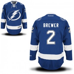 Authentic Reebok Adult Eric Brewer Home Jersey - NHL 2 Tampa Bay Lightning