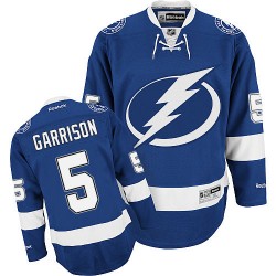 Authentic Reebok Adult Jason Garrison Home Jersey - NHL 5 Tampa Bay Lightning