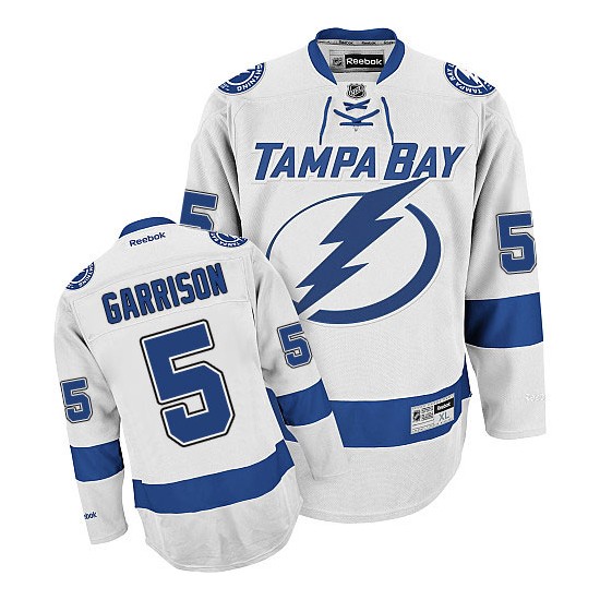 Premier Reebok Adult Jason Garrison Away Jersey - NHL 5 Tampa Bay Lightning