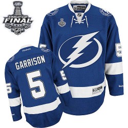 Authentic Reebok Adult Jason Garrison Home 2015 Stanley Cup Jersey - NHL 5 Tampa Bay Lightning
