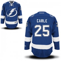 Authentic Reebok Adult Matthew Carle Home Jersey - NHL 25 Tampa Bay Lightning