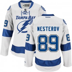 Authentic Reebok Adult Nikita Nesterov Road Jersey - NHL 89 Tampa Bay Lightning