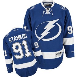 Premier Reebok Youth Steven Stamkos Home Jersey - NHL 91 Tampa Bay Lightning
