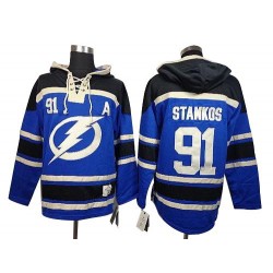 Premier Old Time Hockey Adult Steven Stamkos Sawyer Hooded Sweatshirt Jersey - NHL 91 Tampa Bay Lightning