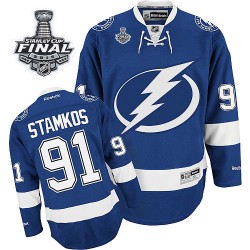 Premier Reebok Youth Steven Stamkos Home 2015 Stanley Cup Jersey - NHL 91 Tampa Bay Lightning