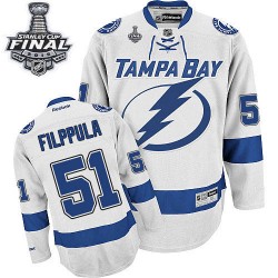 Authentic Reebok Adult Valtteri Filppula Away 2015 Stanley Cup Jersey - NHL 51 Tampa Bay Lightning