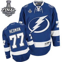 Premier Reebok Adult Victor Hedman Home 2015 Stanley Cup Jersey - NHL 77 Tampa Bay Lightning