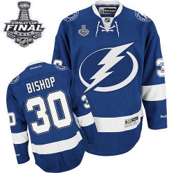 Authentic Reebok Adult Ben Bishop Home 2015 Stanley Cup Jersey - NHL 30 Tampa Bay Lightning