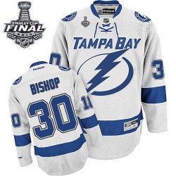 Authentic Reebok Adult Ben Bishop Away 2015 Stanley Cup Jersey - NHL 30 Tampa Bay Lightning