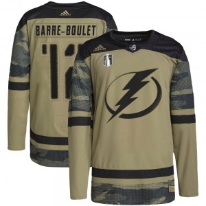 Authentic Adidas Youth Alex Barre-Boulet Camo Military Appreciation Practice 2022 Stanley Cup Final Jersey - NHL Tampa Bay Light
