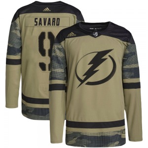 Authentic Adidas Adult Denis Savard Camo Military Appreciation Practice Jersey - NHL Tampa Bay Lightning