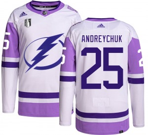 Authentic Adidas Adult Dave Andreychuk Hockey Fights Cancer 2022 Stanley Cup Final Jersey - NHL Tampa Bay Lightning