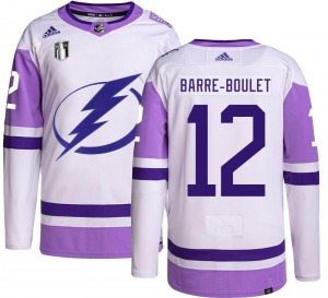 Authentic Adidas Adult Alex Barre-Boulet Hockey Fights Cancer 2022 Stanley Cup Final Jersey - NHL Tampa Bay Lightning