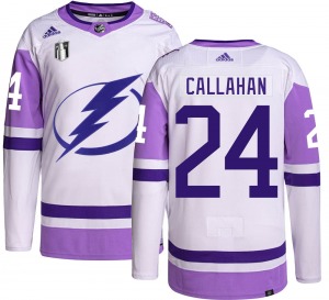 Authentic Adidas Adult Ryan Callahan Hockey Fights Cancer 2022 Stanley Cup Final Jersey - NHL Tampa Bay Lightning