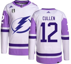 Authentic Adidas Adult John Cullen Hockey Fights Cancer 2022 Stanley Cup Final Jersey - NHL Tampa Bay Lightning