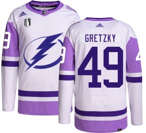 Authentic Adidas Adult Brent Gretzky Hockey Fights Cancer 2022 Stanley Cup Final Jersey - NHL Tampa Bay Lightning