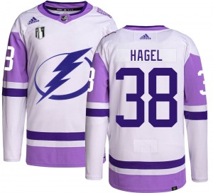Authentic Adidas Adult Brandon Hagel Hockey Fights Cancer 2022 Stanley Cup Final Jersey - NHL Tampa Bay Lightning