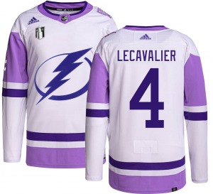 Authentic Adidas Adult Vincent Lecavalier Hockey Fights Cancer 2022 Stanley Cup Final Jersey - NHL Tampa Bay Lightning