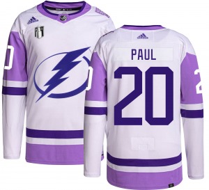 Authentic Adidas Adult Nicholas Paul Hockey Fights Cancer 2022 Stanley Cup Final Jersey - NHL Tampa Bay Lightning