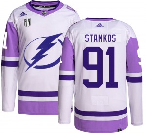 Authentic Adidas Adult Steven Stamkos Hockey Fights Cancer 2022 Stanley Cup Final Jersey - NHL Tampa Bay Lightning