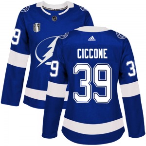 Authentic Adidas Women's Enrico Ciccone Blue Home 2022 Stanley Cup Final Jersey - NHL Tampa Bay Lightning
