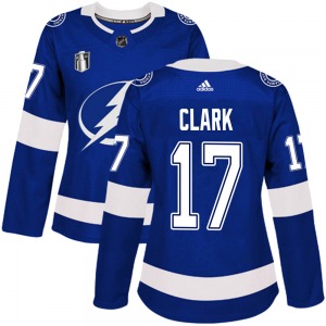 Authentic Adidas Women's Wendel Clark Blue Home 2022 Stanley Cup Final Jersey - NHL Tampa Bay Lightning