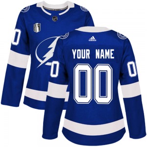 Authentic Adidas Women's Custom Blue Custom Home 2022 Stanley Cup Final Jersey - NHL Tampa Bay Lightning