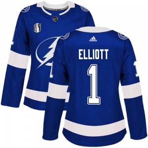 Authentic Adidas Women's Brian Elliott Blue Home 2022 Stanley Cup Final Jersey - NHL Tampa Bay Lightning