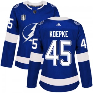 Authentic Adidas Women's Cole Koepke Blue Home 2022 Stanley Cup Final Jersey - NHL Tampa Bay Lightning