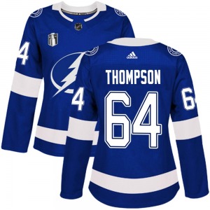 Authentic Adidas Women's Jack Thompson Blue Home 2022 Stanley Cup Final Jersey - NHL Tampa Bay Lightning