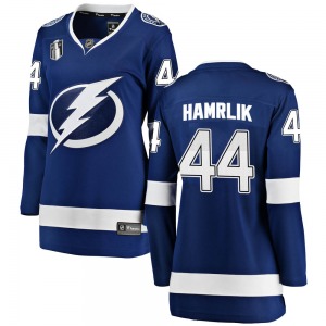 Breakaway Fanatics Branded Women's Roman Hamrlik Blue Home 2022 Stanley Cup Final Jersey - NHL Tampa Bay Lightning