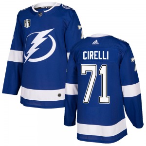 Authentic Adidas Adult Anthony Cirelli Blue Home 2022 Stanley Cup Final Jersey - NHL Tampa Bay Lightning