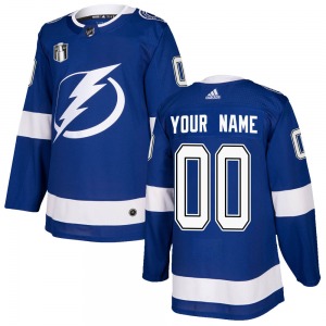 Authentic Adidas Adult Custom Blue Custom Home 2022 Stanley Cup Final Jersey - NHL Tampa Bay Lightning