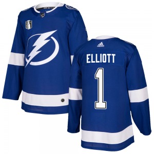 Authentic Adidas Adult Brian Elliott Blue Home 2022 Stanley Cup Final Jersey - NHL Tampa Bay Lightning