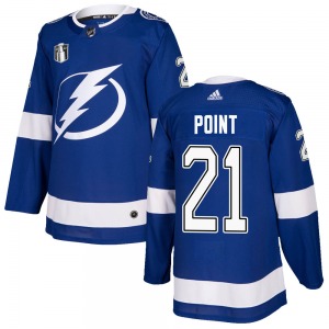 Authentic Adidas Adult Brayden Point Blue Home 2022 Stanley Cup Final Jersey - NHL Tampa Bay Lightning