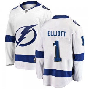 Breakaway Fanatics Branded Adult Brian Elliott White Away Jersey - NHL Tampa Bay Lightning