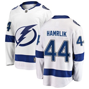 Breakaway Fanatics Branded Adult Roman Hamrlik White Away Jersey - NHL Tampa Bay Lightning