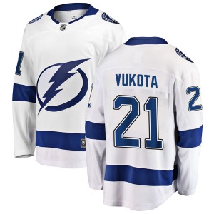 Breakaway Fanatics Branded Adult Mick Vukota White Away Jersey - NHL Tampa Bay Lightning