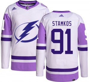 Authentic Adidas Adult Steven Stamkos Hockey Fights Cancer Jersey - NHL Tampa Bay Lightning