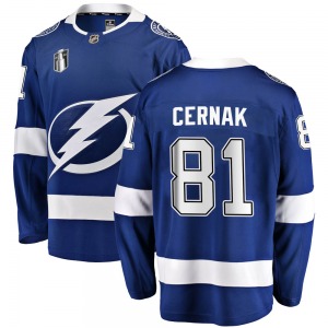 Breakaway Fanatics Branded Youth Erik Cernak Blue Home 2022 Stanley Cup Final Jersey - NHL Tampa Bay Lightning