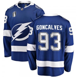 Breakaway Fanatics Branded Youth Gage Goncalves Blue Home 2022 Stanley Cup Final Jersey - NHL Tampa Bay Lightning
