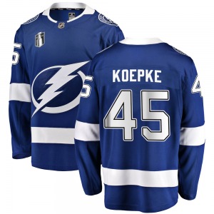 Breakaway Fanatics Branded Youth Cole Koepke Blue Home 2022 Stanley Cup Final Jersey - NHL Tampa Bay Lightning