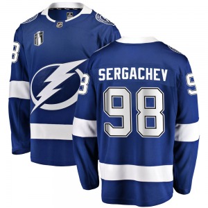 Breakaway Fanatics Branded Youth Mikhail Sergachev Blue Home 2022 Stanley Cup Final Jersey - NHL Tampa Bay Lightning