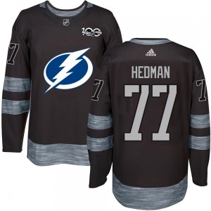 Authentic Youth Victor Hedman Black 1917-2017 100th Anniversary Jersey - NHL Tampa Bay Lightning