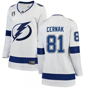 Breakaway Fanatics Branded Women's Erik Cernak White Away 2022 Stanley Cup Final Jersey - NHL Tampa Bay Lightning
