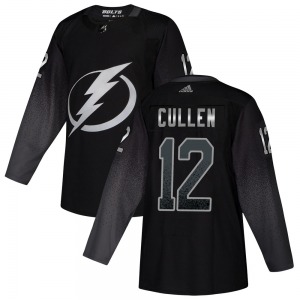 Authentic Adidas Youth John Cullen Black Alternate Jersey - NHL Tampa Bay Lightning