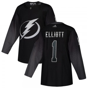 Authentic Adidas Youth Brian Elliott Black Alternate Jersey - NHL Tampa Bay Lightning