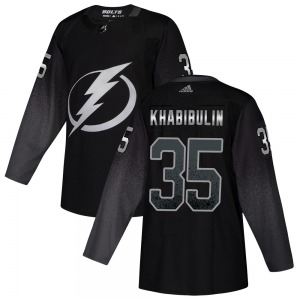 Authentic Adidas Youth Nikolai Khabibulin Black Alternate Jersey - NHL Tampa Bay Lightning
