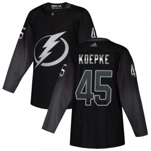 Authentic Adidas Youth Cole Koepke Black Alternate Jersey - NHL Tampa Bay Lightning