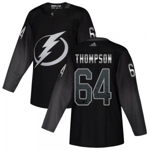 Authentic Adidas Youth Jack Thompson Black Alternate Jersey - NHL Tampa Bay Lightning